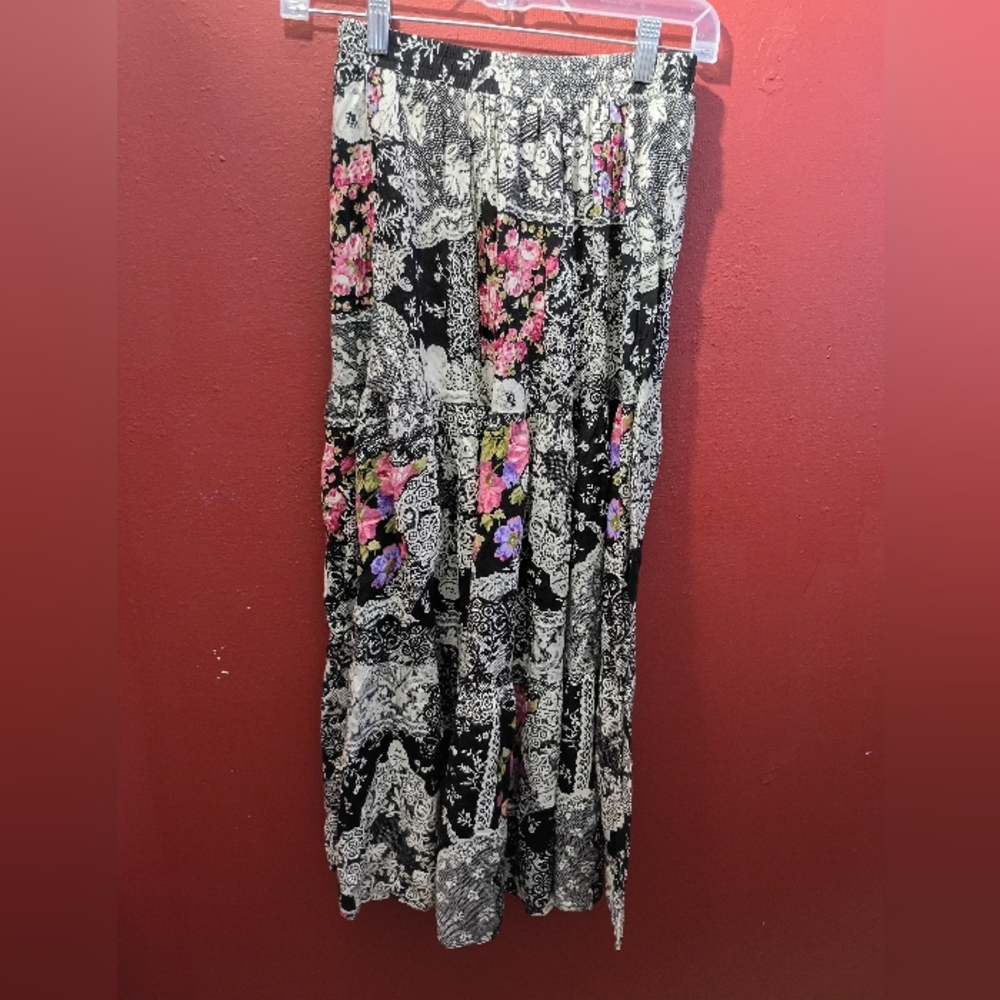 Floral Patchwork Maxi Skirt